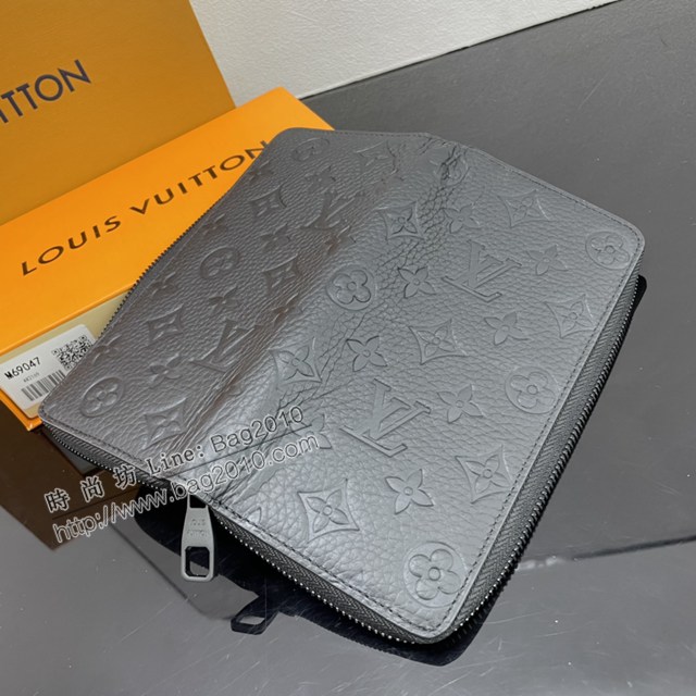 Lv路易威登2023專櫃新款Zippy Vertical錢夾 LV黑色壓花皮拉鏈長錢包 M69047 ydh5131